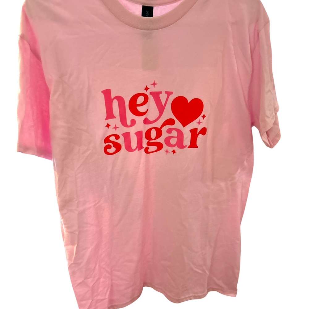 Hey Sugar Pink Women’s  T-Shirt PTP 19.5 L 29